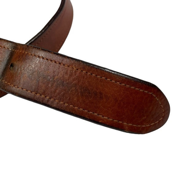 Vintage Polo Ralph Lauren Brown Italian Saddle Leather Bronze Accents Western - Picture 13 of 16